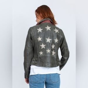 Mauritius Leather Christy Scatter Star Leather Jacket